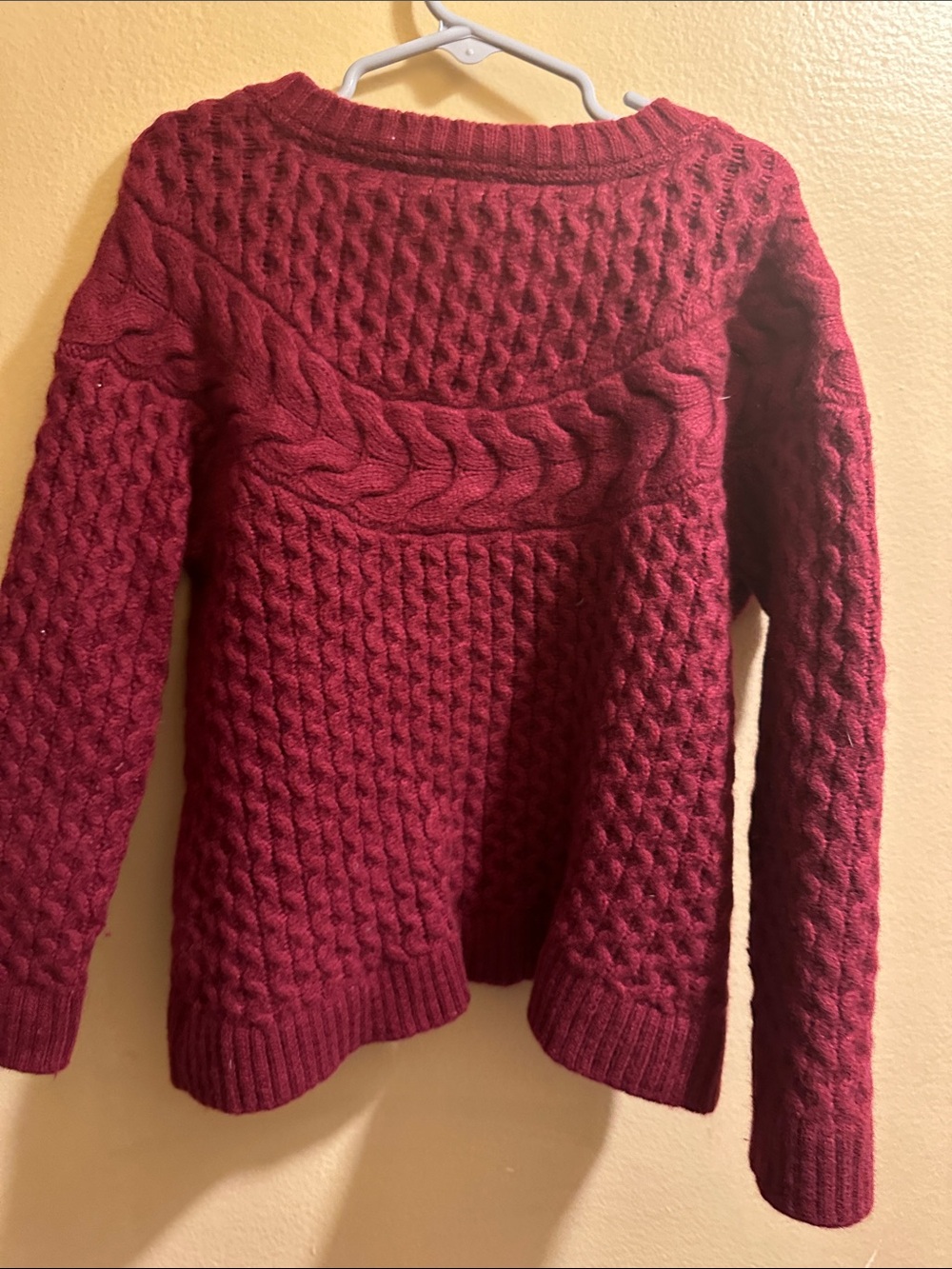 Jacadi Girls Cable-Knit Zipper Sweater in Deep Red - Picture 4 of 4